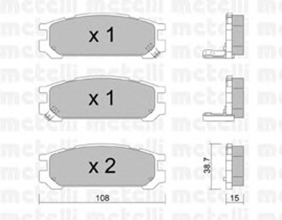 22-0204-0 METELLI Комплект тормозных колодок, дисковый тормоз