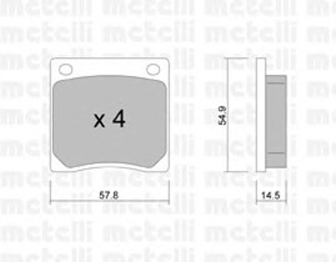 22-0229-0 METELLI Комплект тормозных колодок, дисковый тормоз