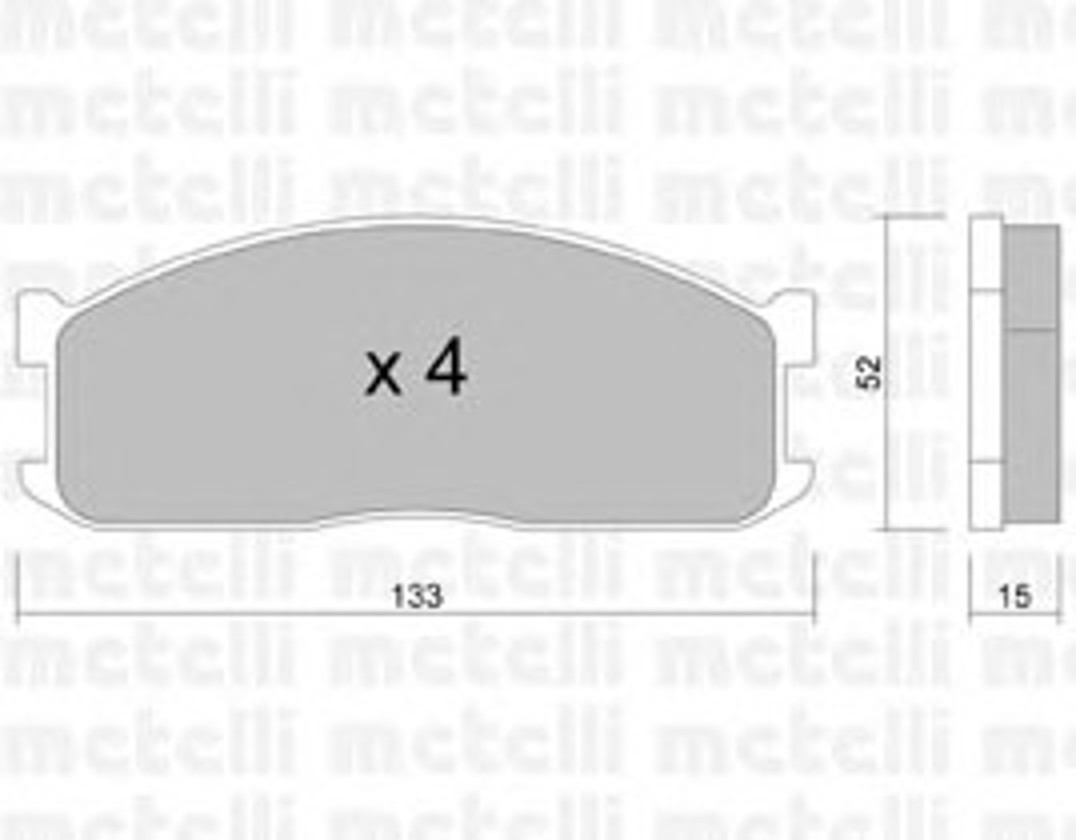 22-0232-0 METELLI Комплект тормозных колодок, дисковый тормоз