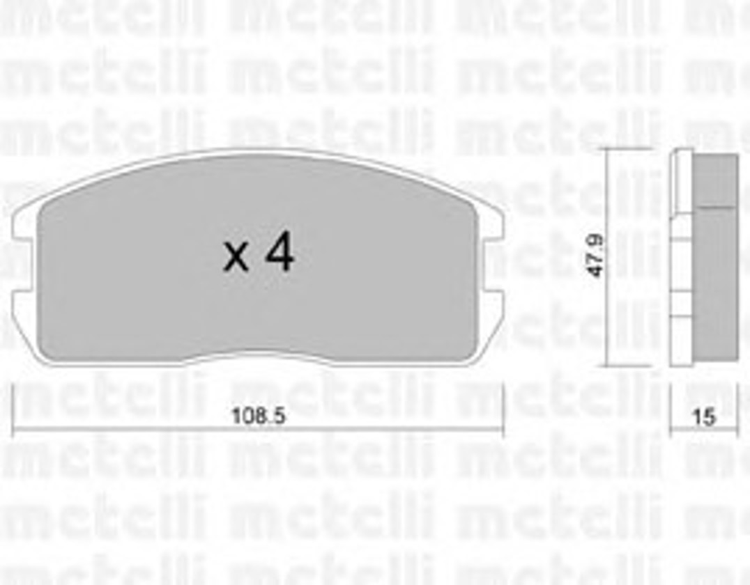 Колодки тормозные дисковые METELLI 22-0238-0