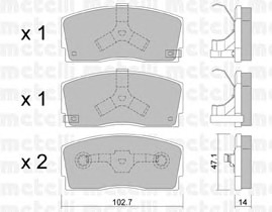 Комплект тормозных колодок дисковый тормоз METELLI 22-0240-0