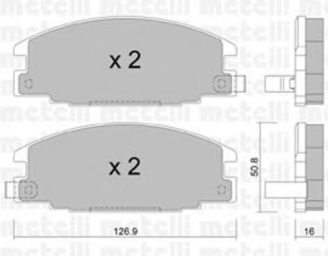 Комплект тормозных колодок дисковый тормоз METELLI 22-0244-0