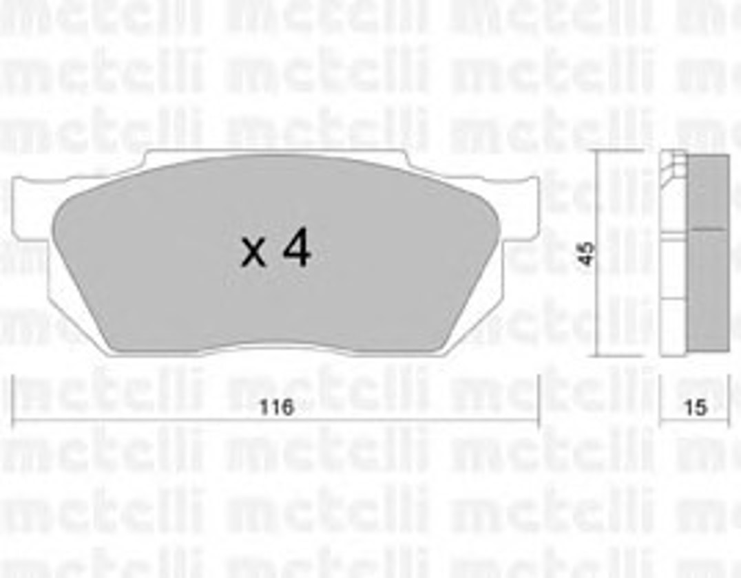 Комплект тормозных колодок дисковый тормоз METELLI 22-0247-0