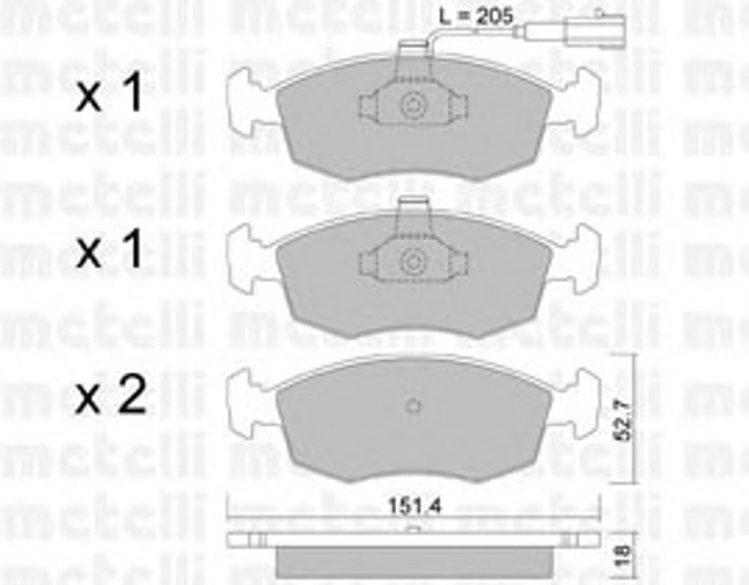Колодки тормозные дисковые METELLI 22-0274-0