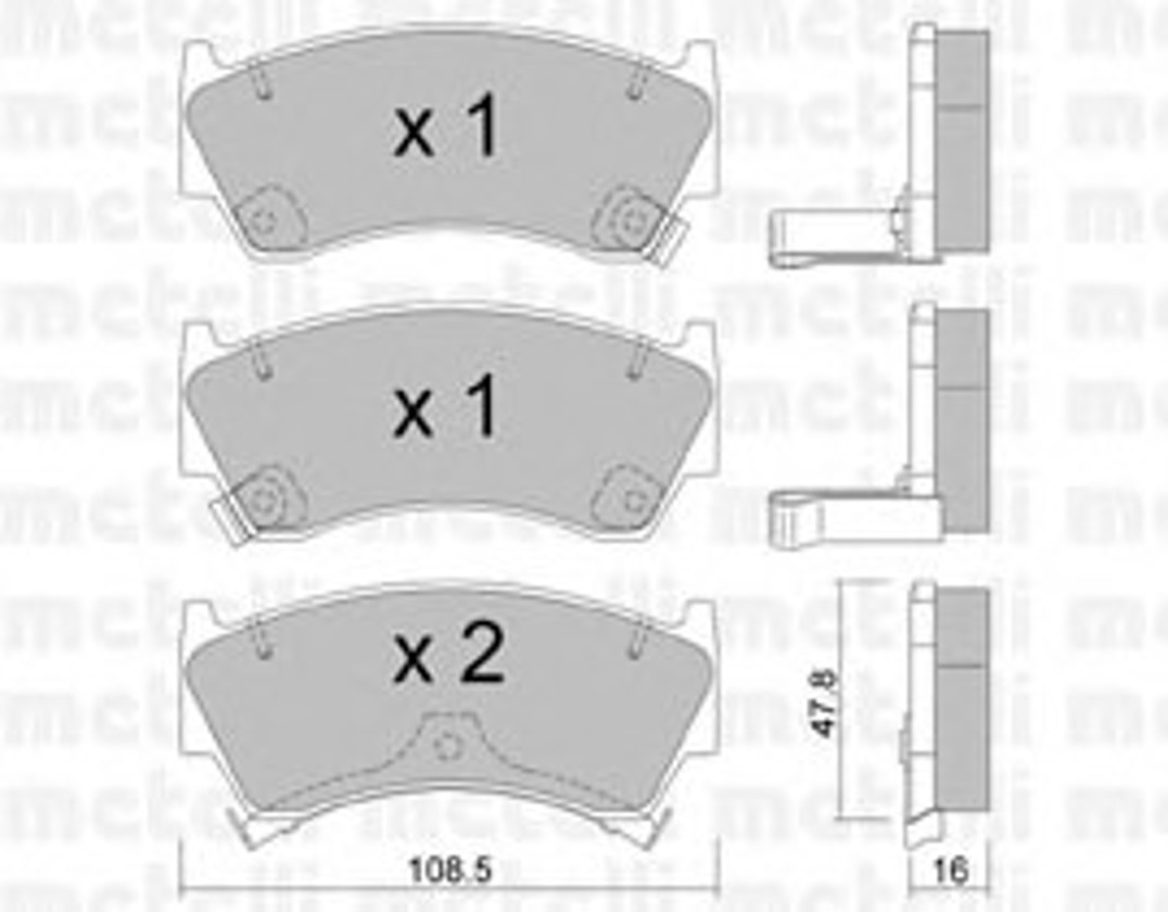 22-0278-0 METELLI Комплект тормозных колодок, дисковый тормоз