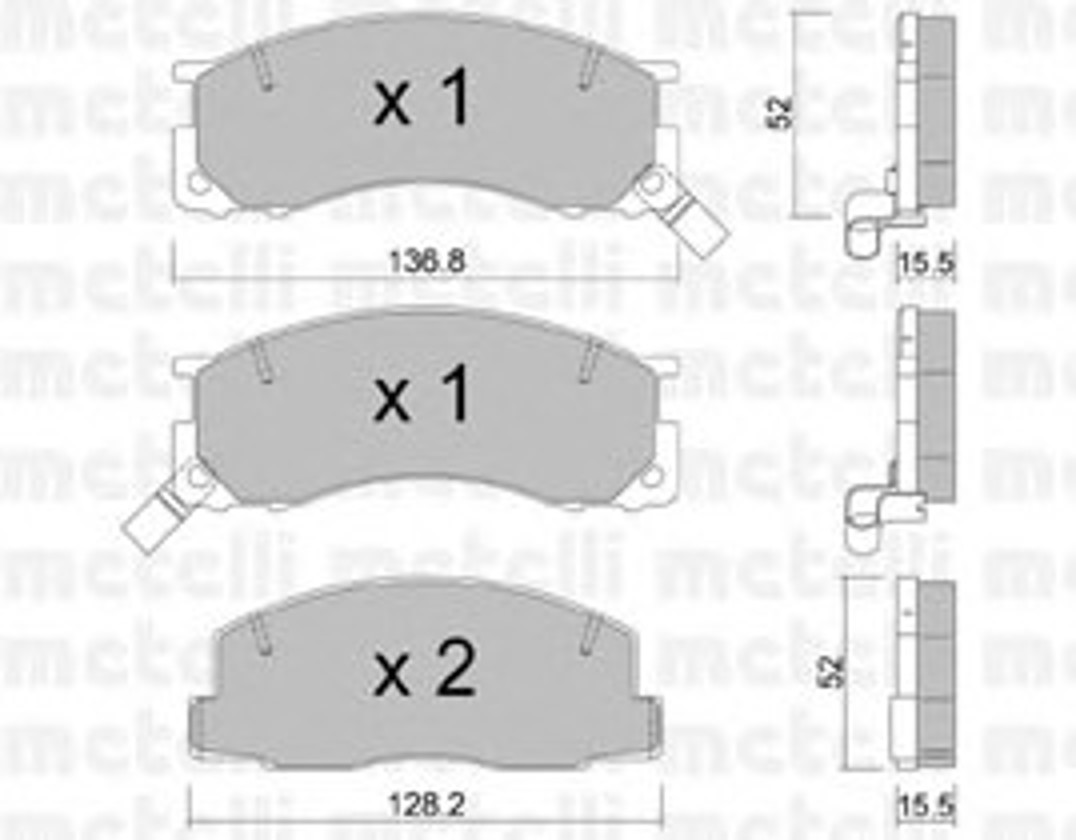 Комплект тормозных колодок дисковый тормоз METELLI 22-0281-0