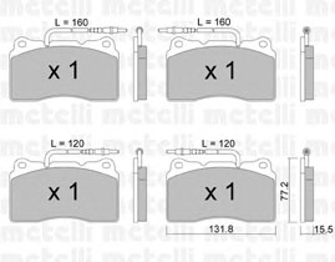 Колодки тормозные дисковые METELLI 22-0288-3