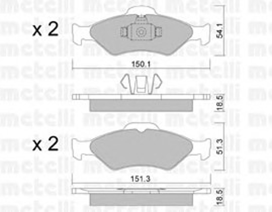 22-0315-0 METELLI Комплект тормозных колодок, дисковый тормоз