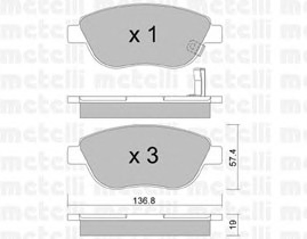Комплект тормозных колодок дисковый тормоз METELLI 22-0322-2