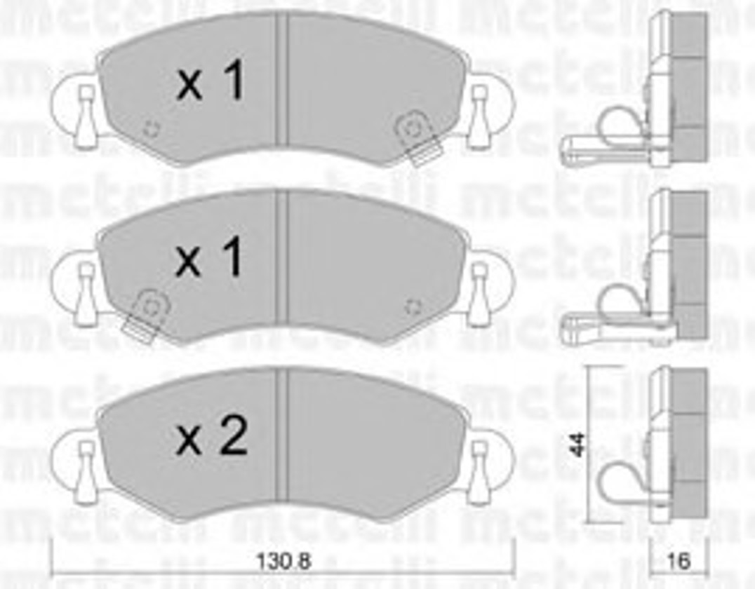 Комплект тормозных колодок дисковый тормоз METELLI 22-0339-0