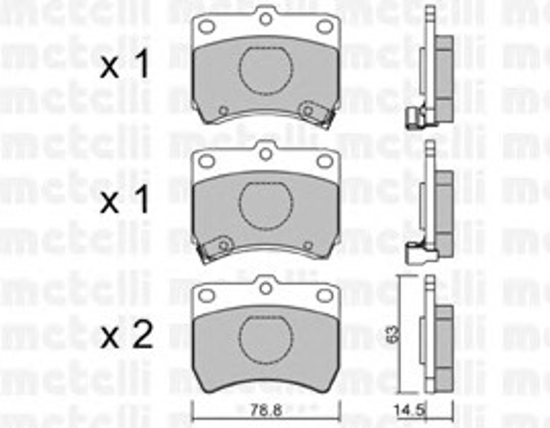 22-0370-0 METELLI Комплект тормозных колодок, дисковый тормоз