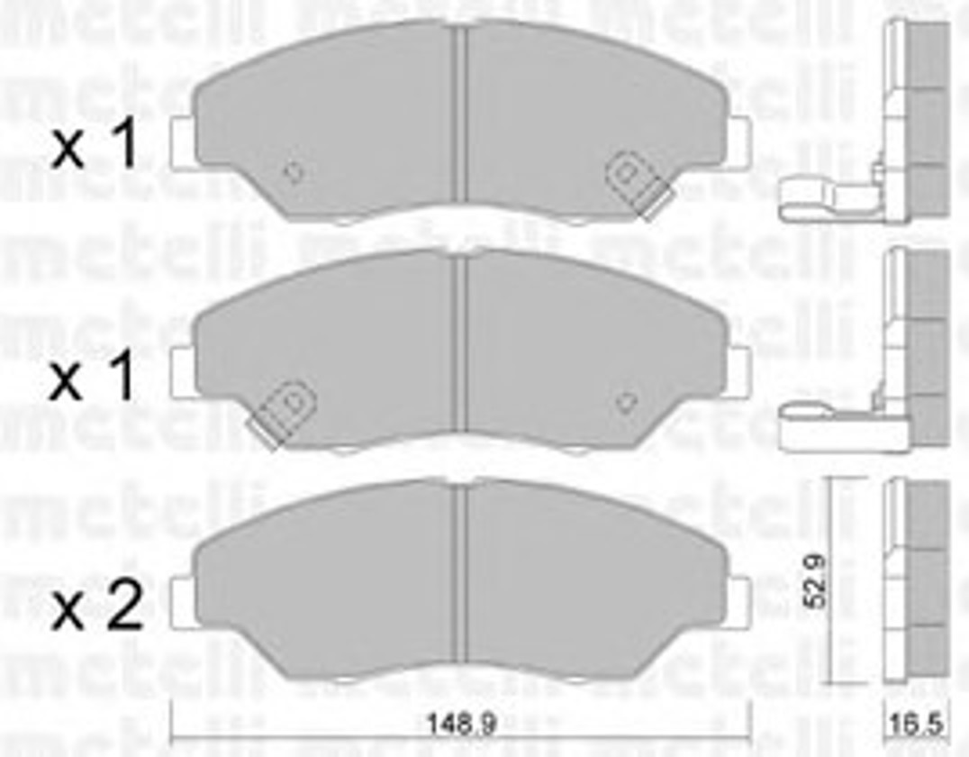 22-0376-0 METELLI Комплект тормозных колодок, дисковый тормоз