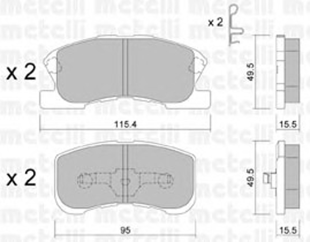 Комплект тормозных колодок дисковый тормоз METELLI 22-0381-0