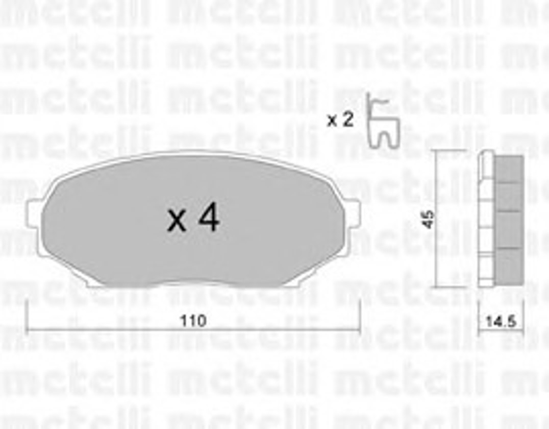 Колодки тормозные дисковые METELLI 22-0388-0