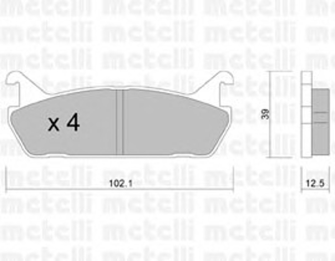 22-0390-0 METELLI Комплект тормозных колодок, дисковый тормоз