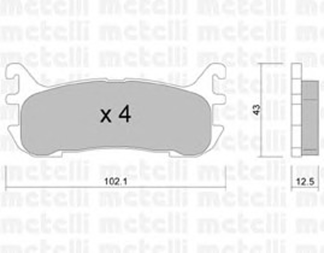 Колодки тормозные дисковые METELLI 22-0393-0