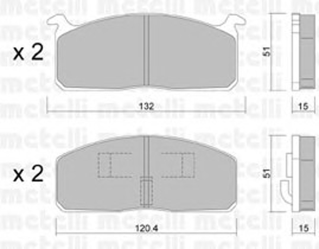 22-0457-0 METELLI Комплект тормозных колодок, дисковый тормоз