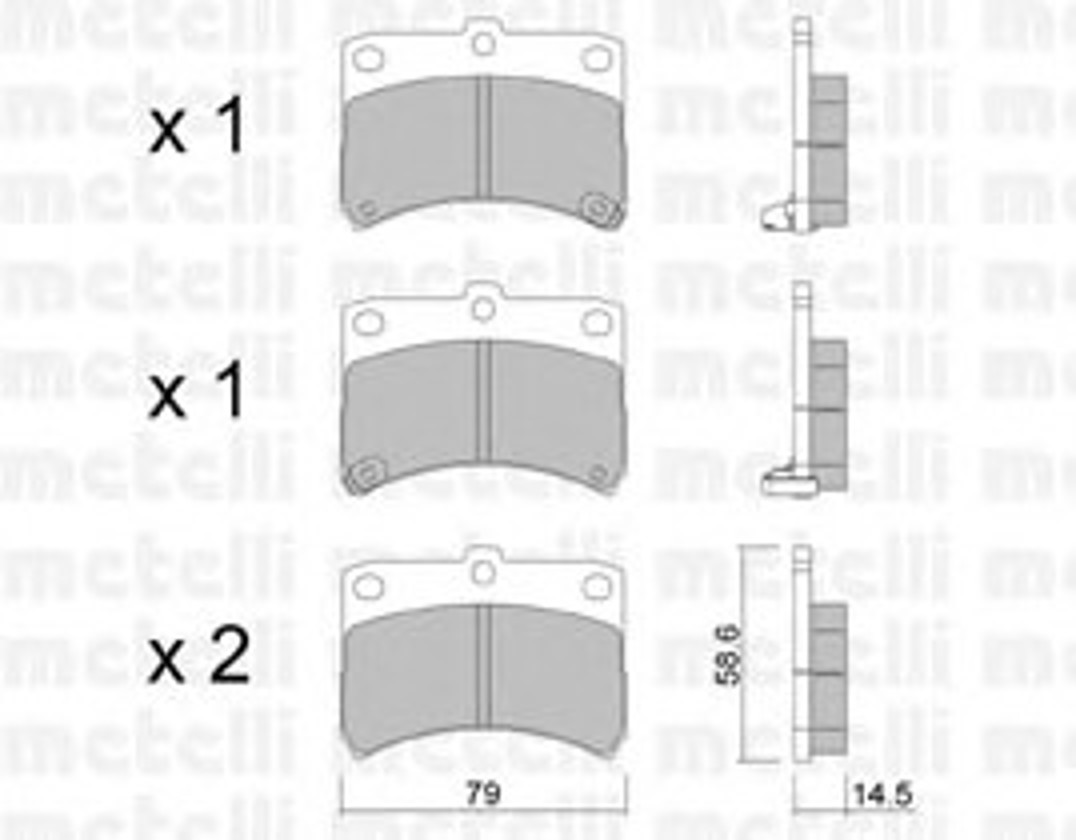 Комплект тормозных колодок дисковый тормоз METELLI 22-0459-0