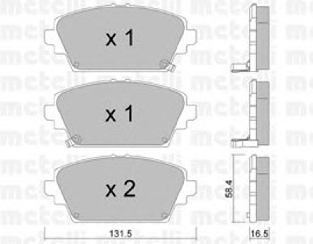 22-0464-1 METELLI Комплект тормозных колодок, дисковый тормоз