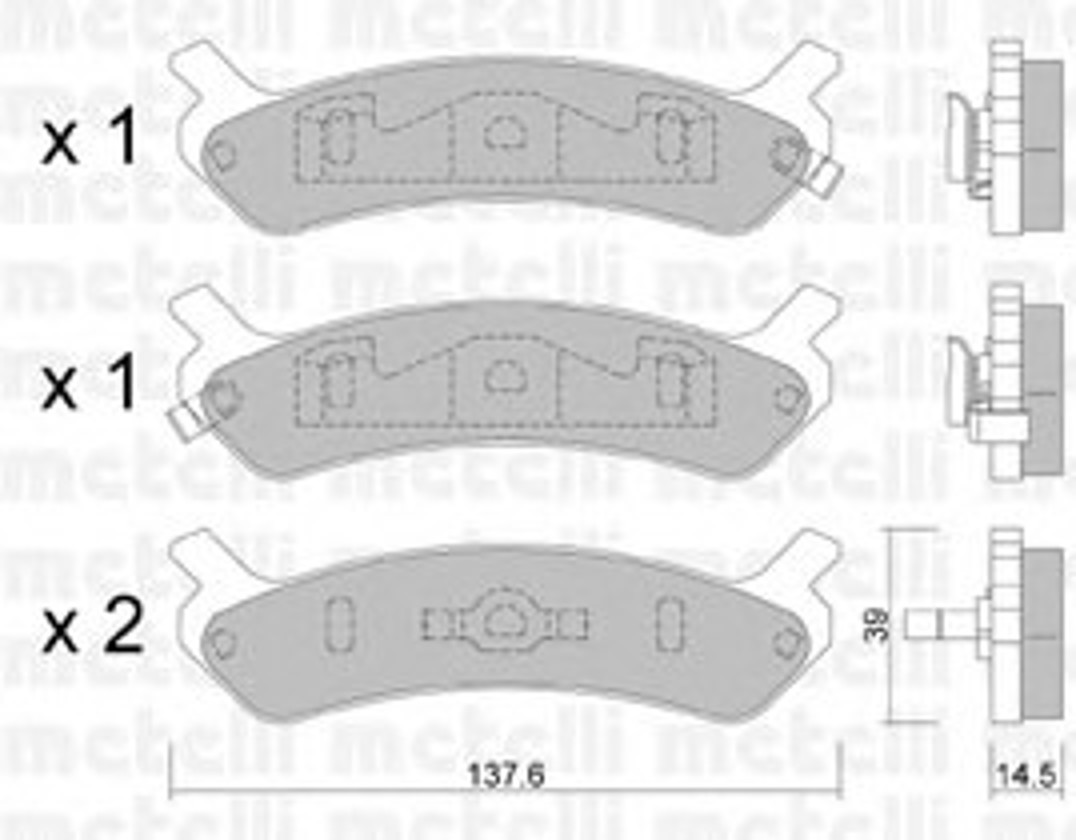 22-0505-0 METELLI Комплект тормозных колодок, дисковый тормоз