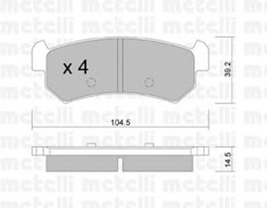 Комплект тормозных колодок дисковый тормоз METELLI 22-0511-0