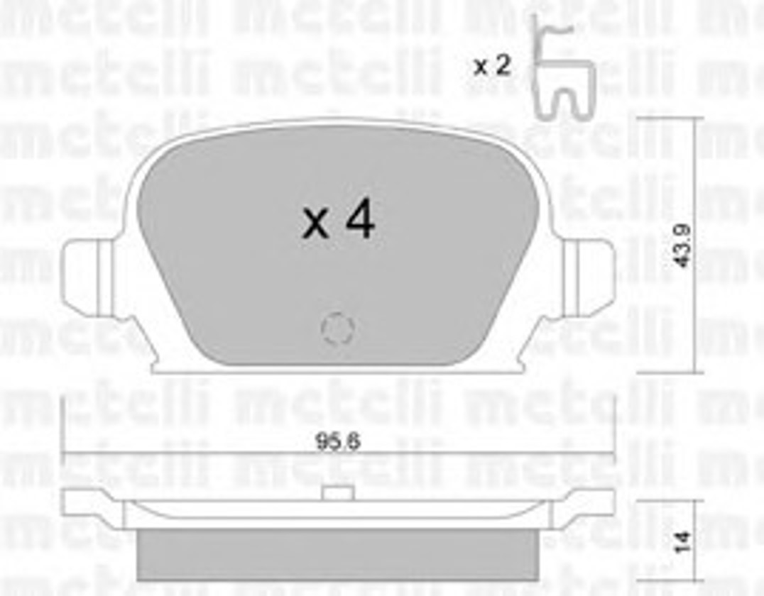 22-0541-0 METELLI Комплект тормозных колодок, дисковый тормоз