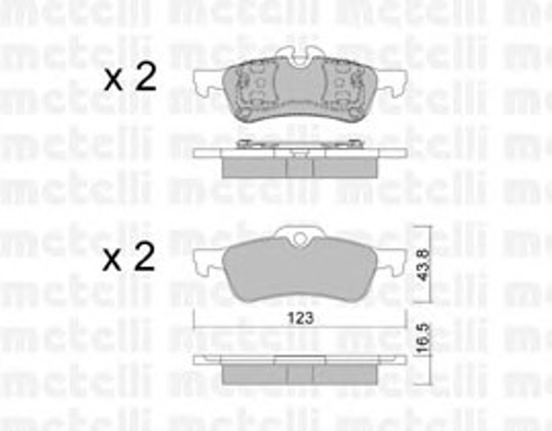 22-0556-0 METELLI Комплект тормозных колодок, дисковый тормоз