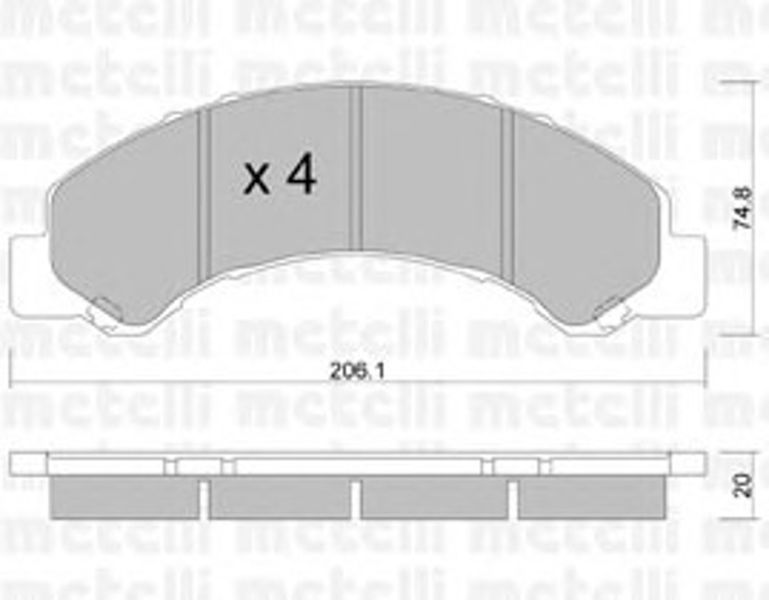Колодки тормозные дисковые METELLI 22-0620-0
