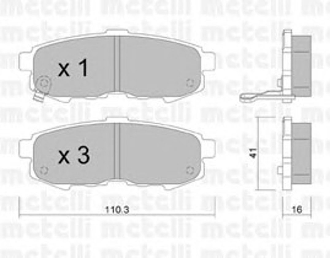 Комплект тормозных колодок дисковый тормоз METELLI 22-0735-0