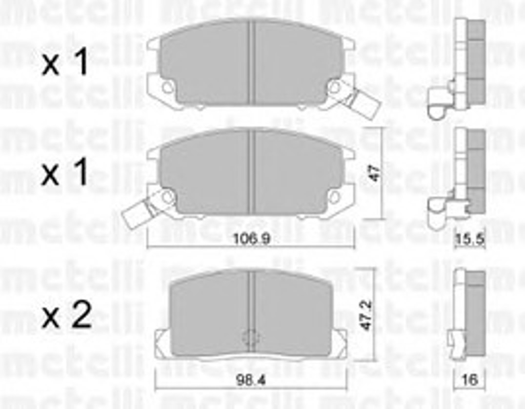 Комплект тормозных колодок дисковый тормоз METELLI 22-0754-0