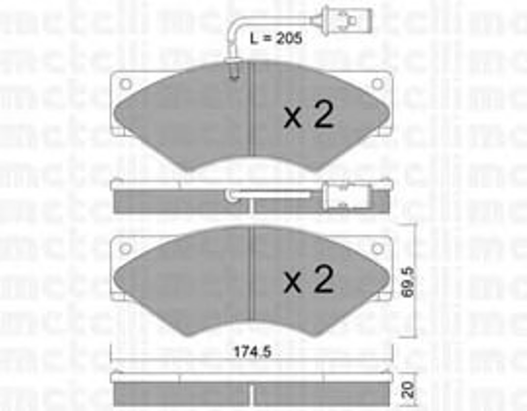 Колодки тормозные дисковые METELLI 22-0849-0