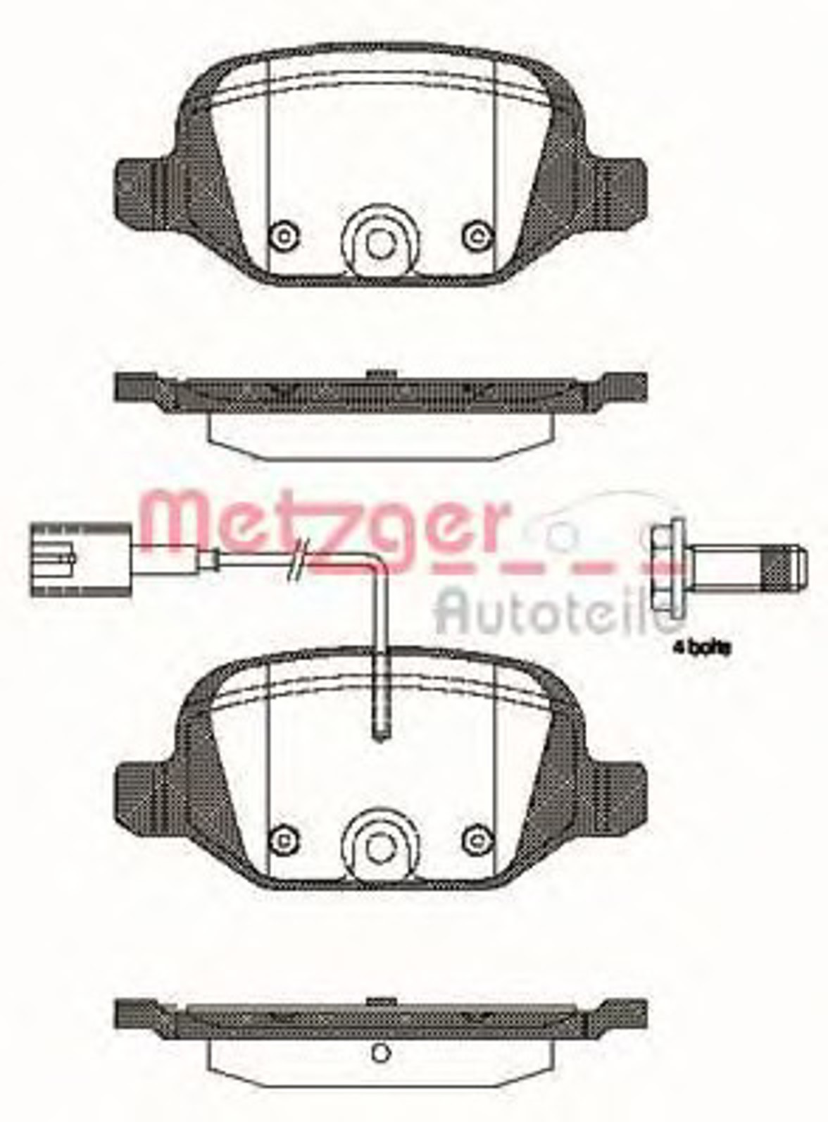 0727.12 METZGER Комплект тормозных колодок, дисковый тормоз