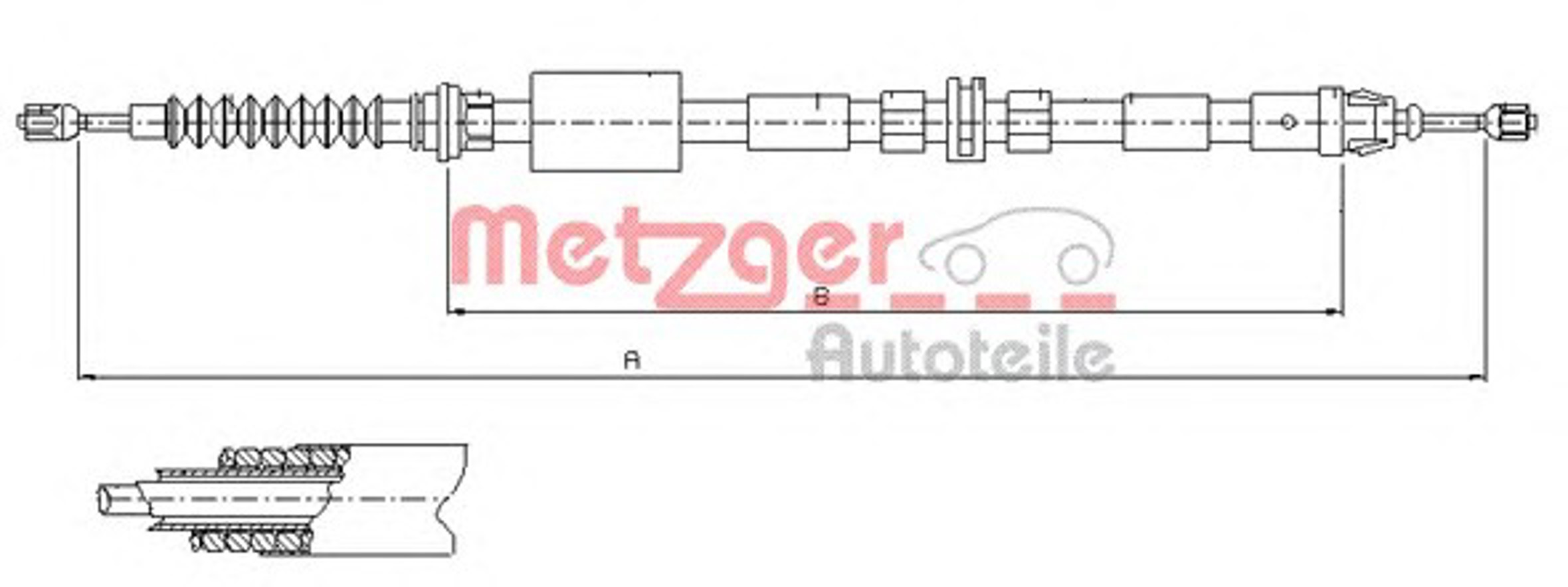 Трос стояночного тормоза METZGER 11.5511