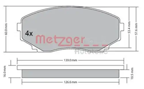 1170375 METZGER Колодки тормозные дисковые