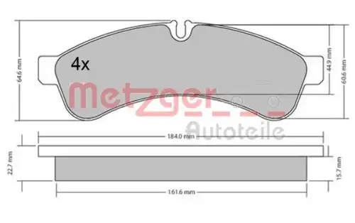 Колодки тормозные дисковые METZGER 1170544