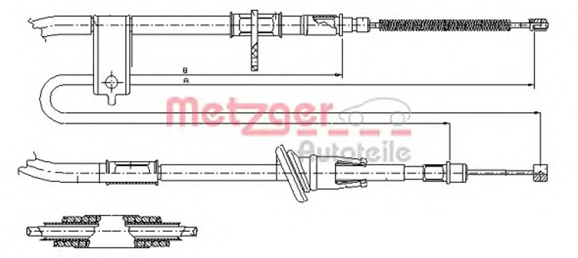 Трос стояночного тормоза METZGER 17.2519