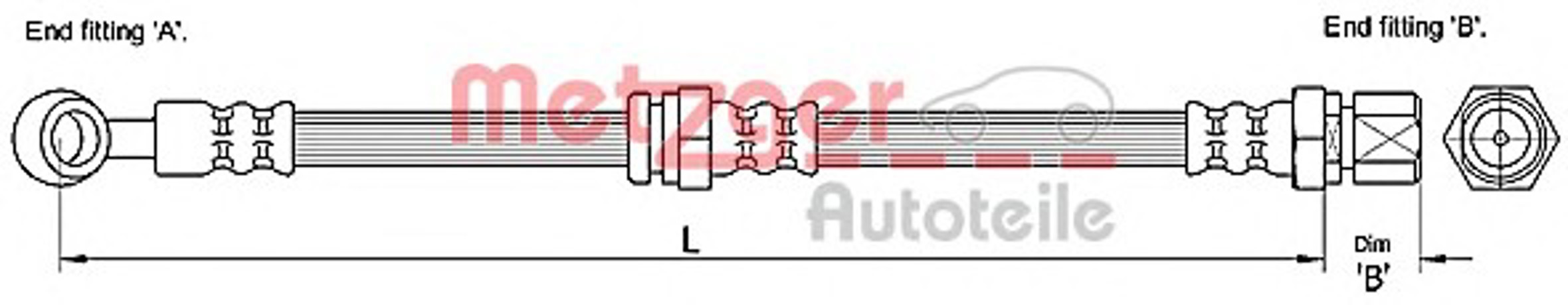 Шланг тормозной METZGER 4110190