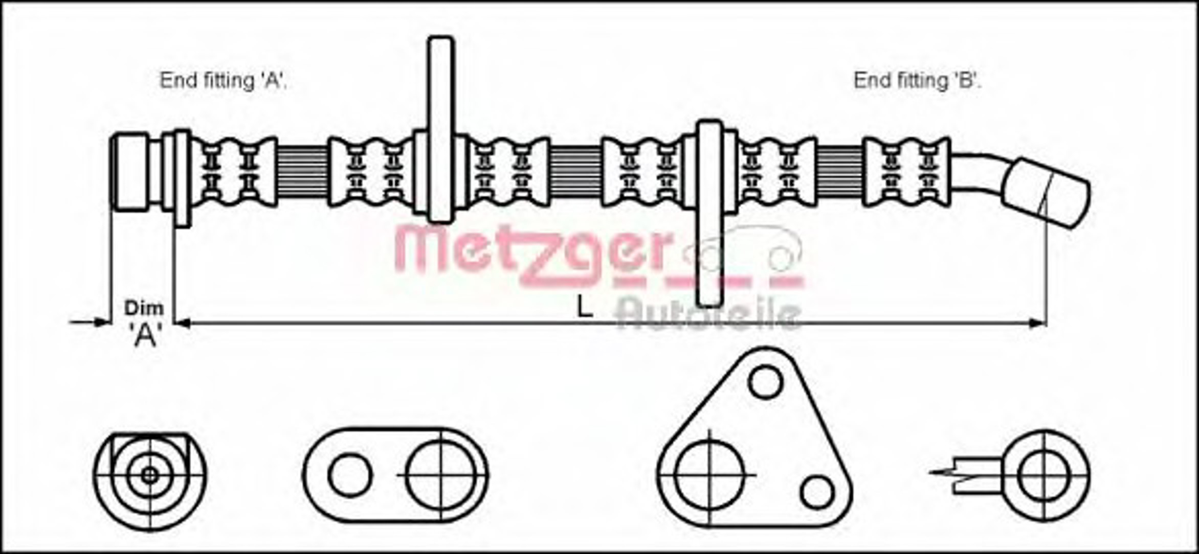 Шланг тормозной METZGER 4113500