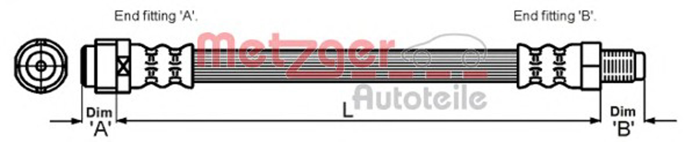 Шланг тормозной METZGER 4114085