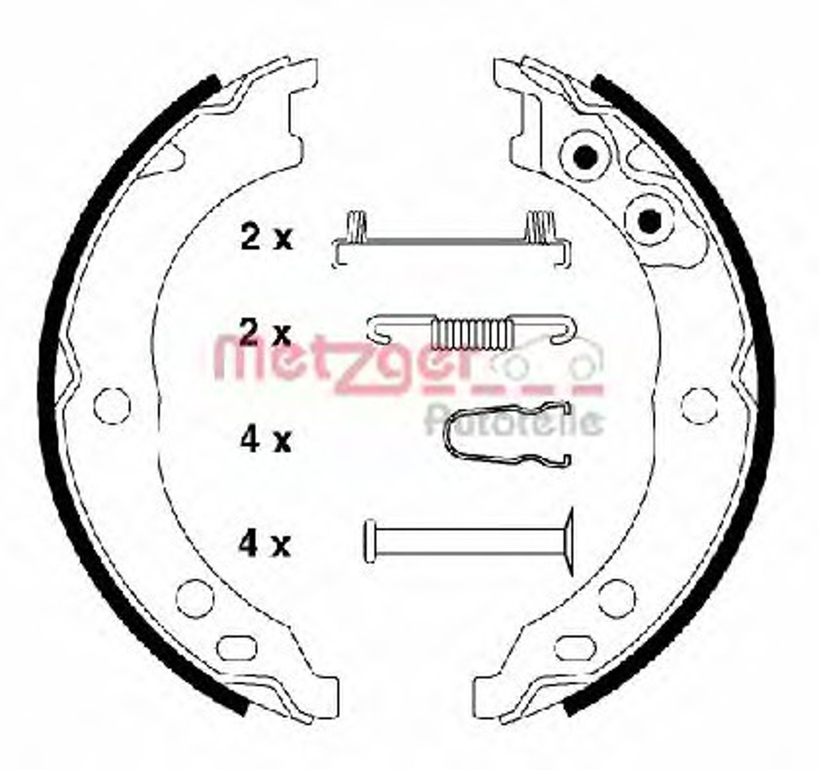 Колодки тормозные барабанные METZGER KR 947