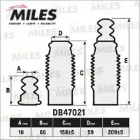 Сервисный комплект (пыльник и отбойник на 1 амортизатор) db47021 MILES DB47021