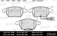 Miles e100131 колодки тормозные audi a3/volkswagen g5/passat 06/touran 0306/caddy 04 пер. MILES E100131