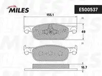 E500537 колодки тормозные lada x-ray передние ceramic MILES E500537
