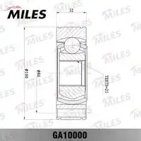 Ga10000 шрус alfa romeo 147/156/166/fiat brava/bravo/marea/punto 1.2-2.4d 94-05 внутр. MILES GA10000