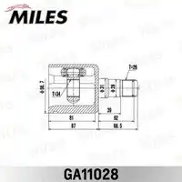 Ga11028 шрус vw tiguan 2007- внутр. лев. MILES GA11028