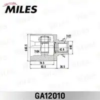 Шрус honda accord cl 2002-2008 внутр.прав. ga12010 MILES GA12010