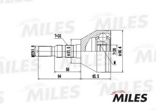 Шрус наруж MILES GA20354
