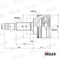 Ga20455 шрус toyota avensis t220 2.0td 97-03 нар. MILES GA20455