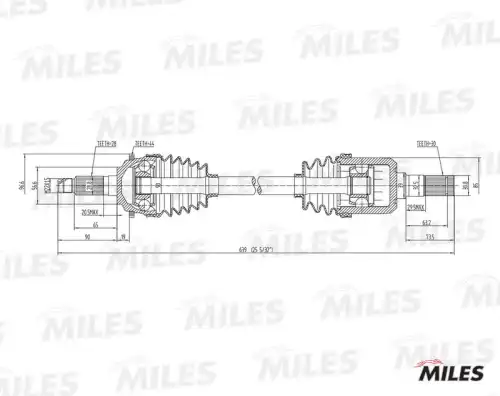 Gc01067 gc01067 miles привод в сборе левый (abs) MILES GC01067