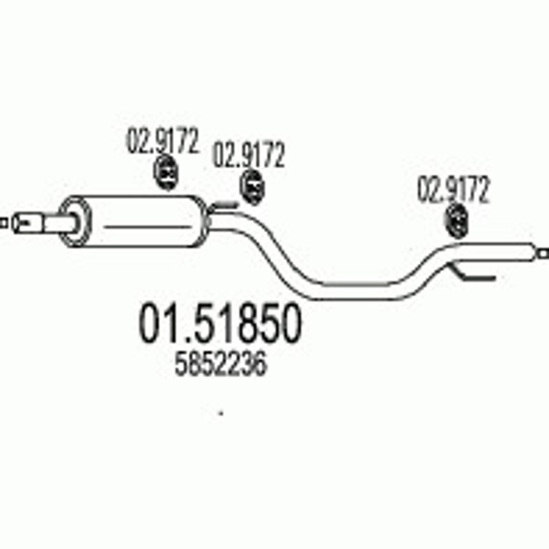 01.51850 MTS Средний глушитель выхлопных газов
